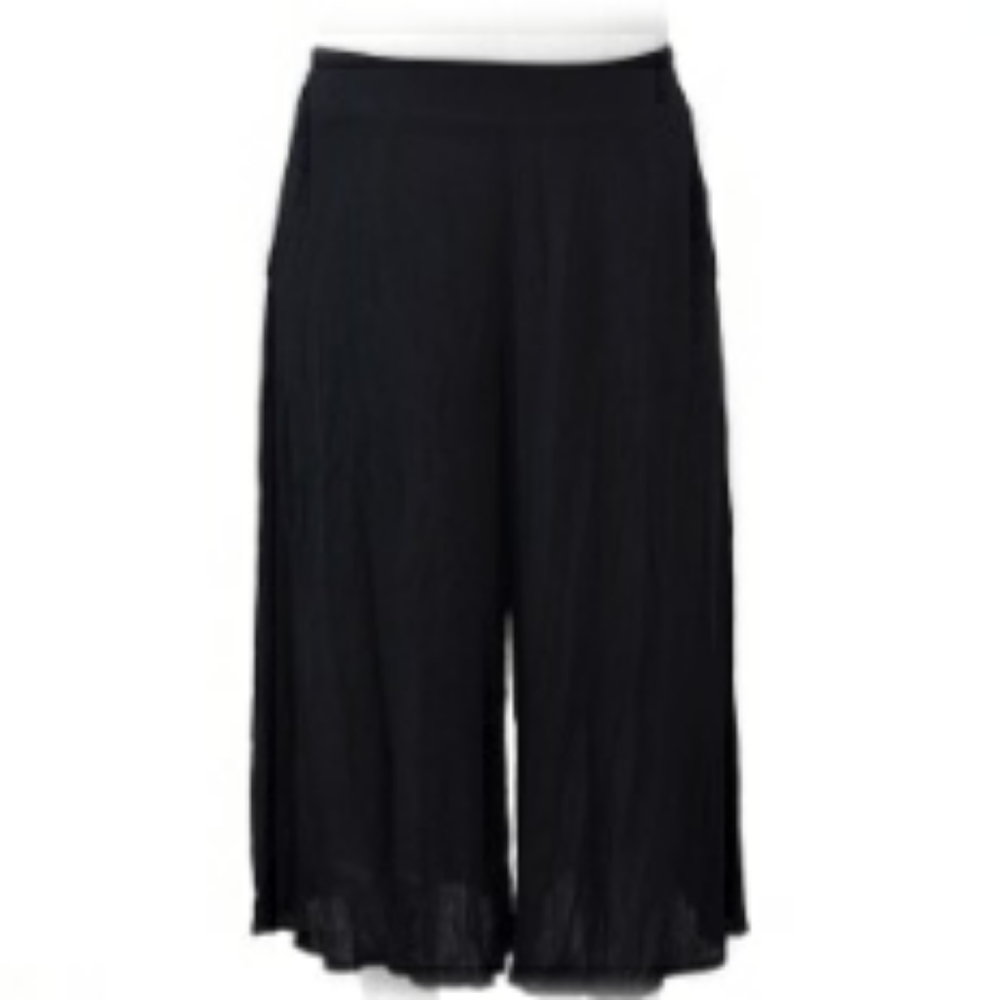 Black Culotte Pants With Pockets